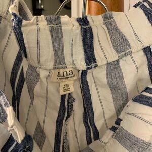 Ana Blue and White Striped Top